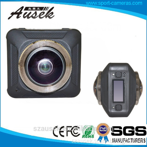 Mini 720 degree action camera dual lens 360 wide angle 4k car camera